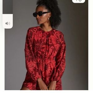 Faithfull red floral romper